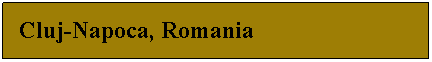 Text Box:   Cluj-Napoca, Romania