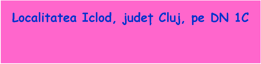 Text Box: Localitatea Iclod, județ Cluj, pe DN 1C